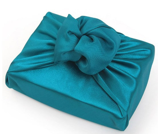 Teal Bojagi Set of 10 – Traditional Korean Wrapping Cloth (73x73cm)