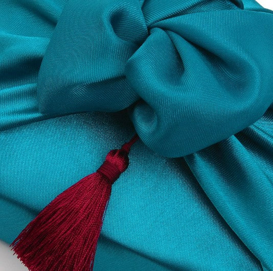 Teal Bojagi Set of 10 – Traditional Korean Wrapping Cloth (73x73cm)
