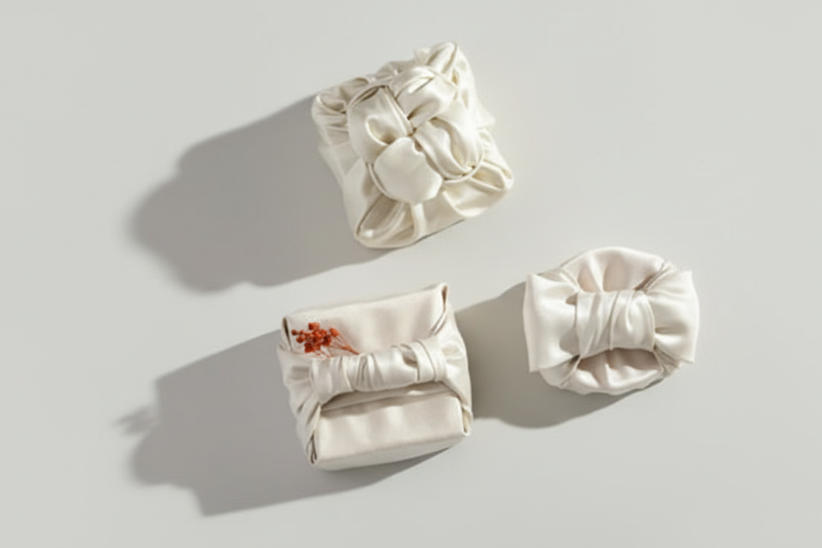 bojagi gift wrap ivory,  ivory background
