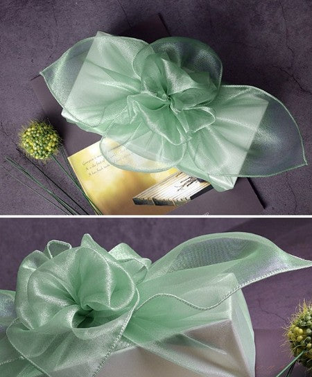 Crystal Organza Bojagi 5-Pack – Green (70×70 cm, Sheer, Shimmery)