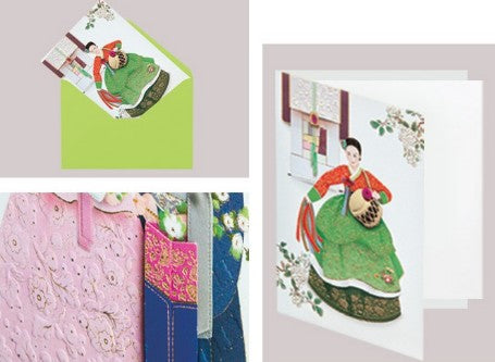 Hanbok Traditional Cards  – 3-Card Set, Mixed Colors