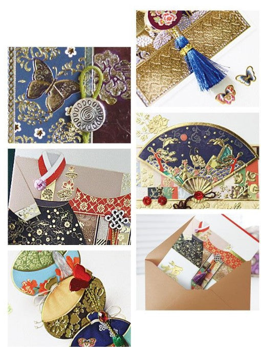 Year of Good Fortune Traditional Cards – FT213, 5-Design Set (Cards + Inner Sheets + Envelopes)
