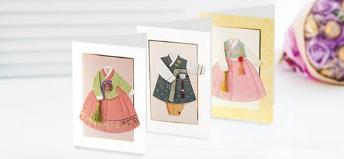Kids Hanbok Card Set 3 Designs + Envelopes & Inner Sheets