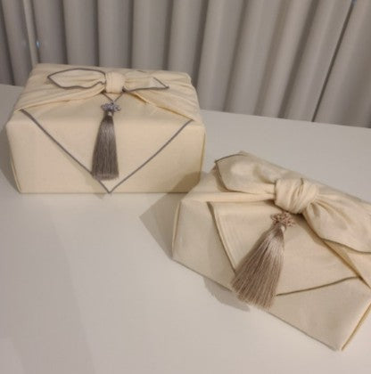 Eco-Friendly Cotton Muslin Bojagi 5-Pack – Gray (70×70 cm) | Zero-Waste Gift Wrap