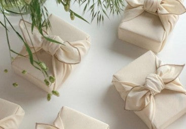 Eco-Friendly Cotton Muslin Bojagi 5-Pack – Beige (70×70 cm) | Zero-Waste Gift Wrap