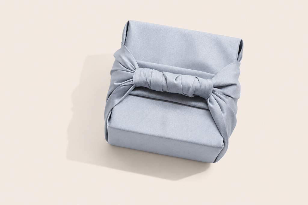 Slub Single-Layer Bojagi — Silver (Single, 45–130 cm)