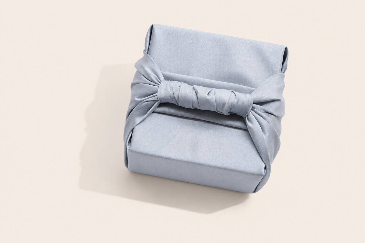 Slub Single-Layer Bojagi — Silver (Single, 45–130 cm)