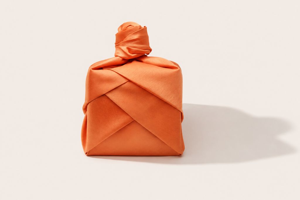 Slub Single-Layer Bojagi — Orange (Single, 45–130 cm)