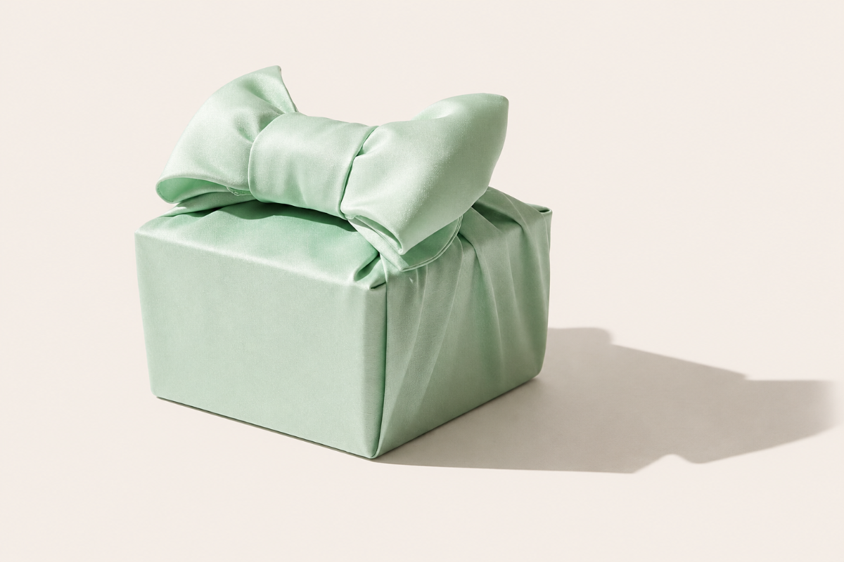 Slub Single-Layer Bojagi — Pastel Green (Single, 45–130 cm)