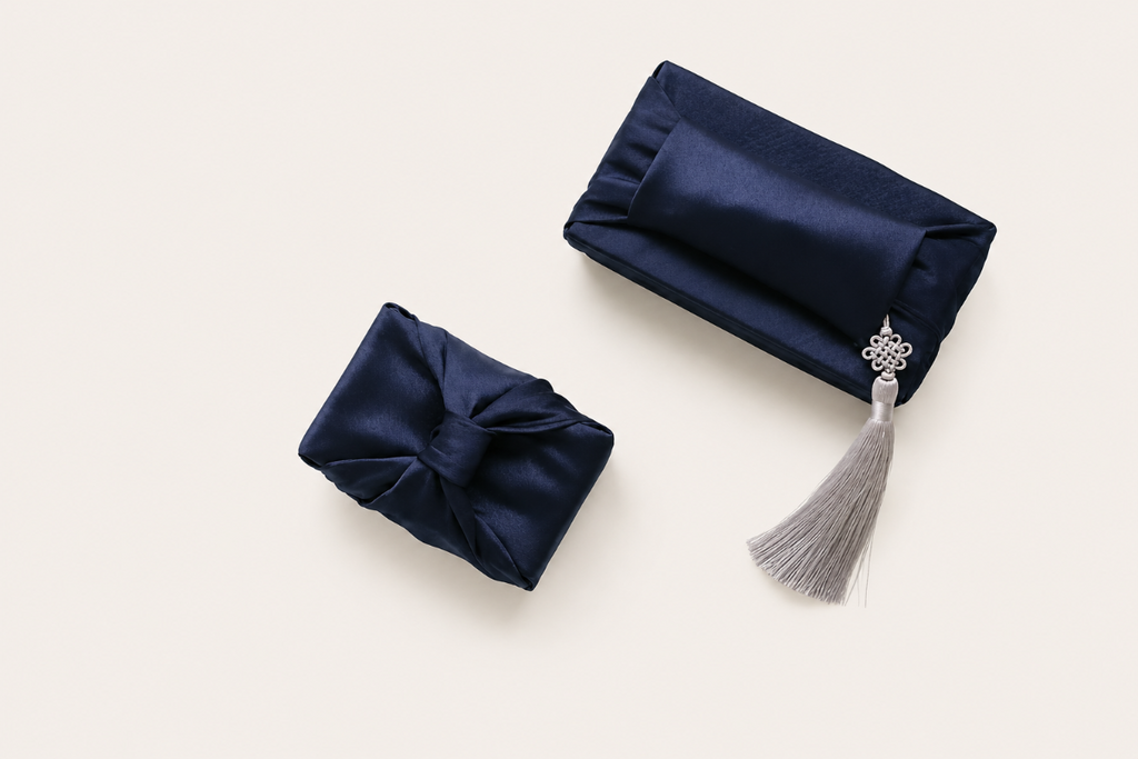 Slub Single-Layer Bojagi — Deep Navy (Single, 45–130 cm)