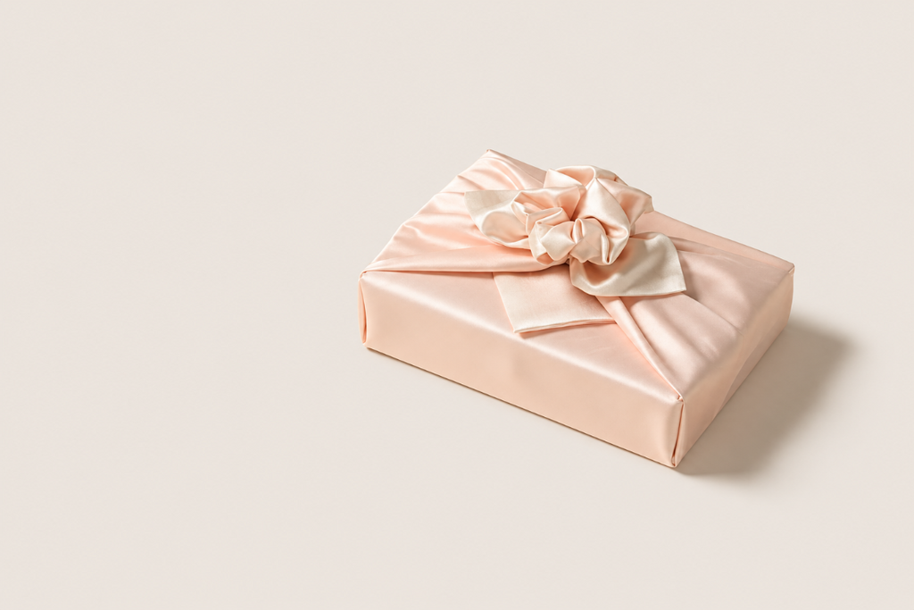 Slub Double-Layer Reversible Bojagi — Pastel Peach / Ivory (Single, 50–150 cm)