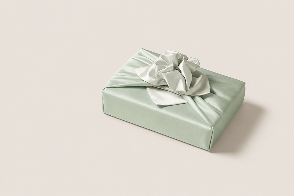 Slub Double-Layer Reversible Bojagi — Pastel Green / Ivory (Single, 50–150 cm)