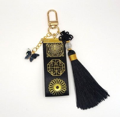 Korean Traditional Knot Tassel Keyring – Black (Bag Charm & Key Holder)