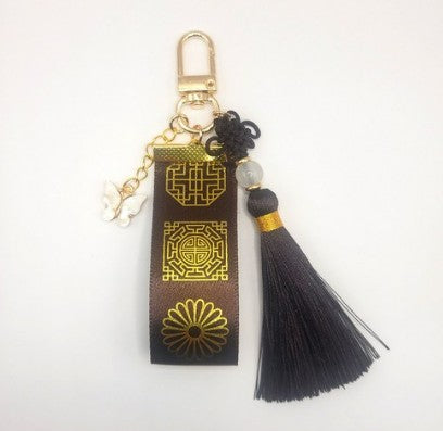 Korean Traditional Knot Tassel Keyring – Brown (Bag Charm & Key Holder)