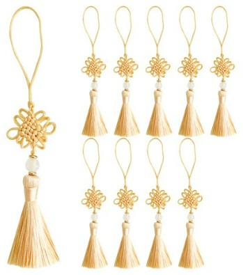 Korean Beaded Norigae Charm – Butter (10-Pack, 14 cm)