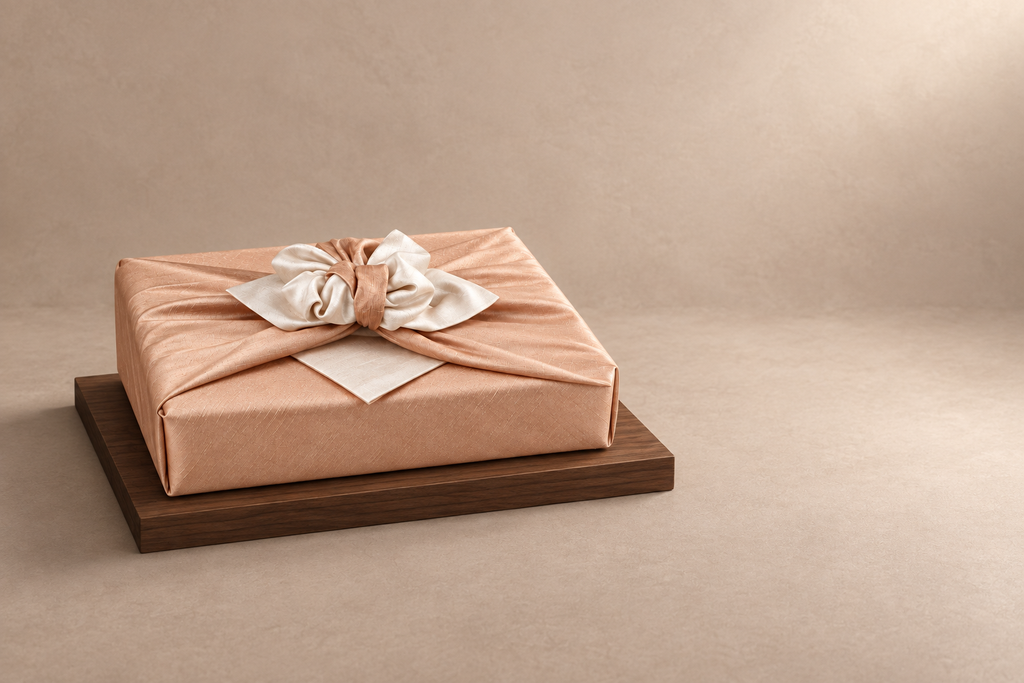 Slub Double Layer Reversible Bojagi Nude Beige Ivory Single 50 50 Cm — low plinth display