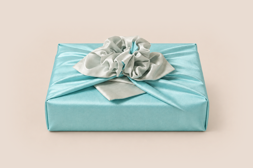 Slub Double Layer Reversible Bojagi Pastel Blue Ivory 50 150Cm — front hero view