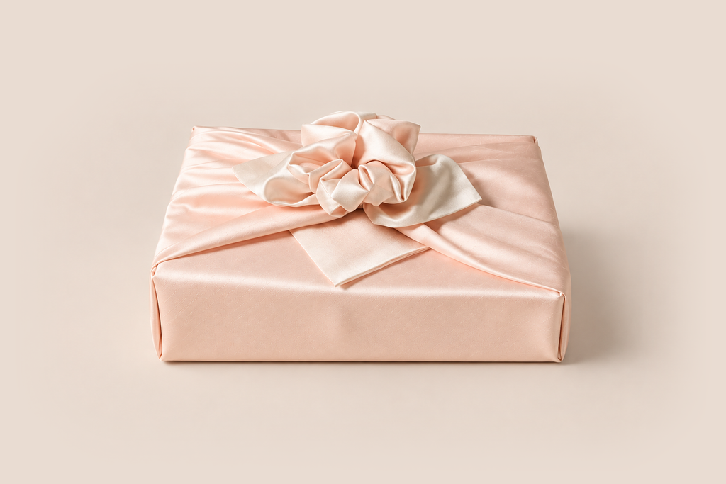 Slub Double Layer Reversible Bojagi Pastel Peach Ivory 50 150Cm — front hero view