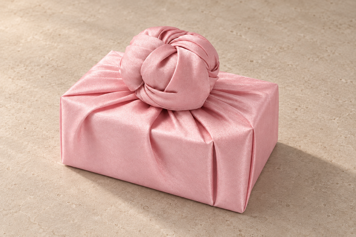 Slub Single Layer Bojagi Baby Pink 45 130Cm — side editorial view