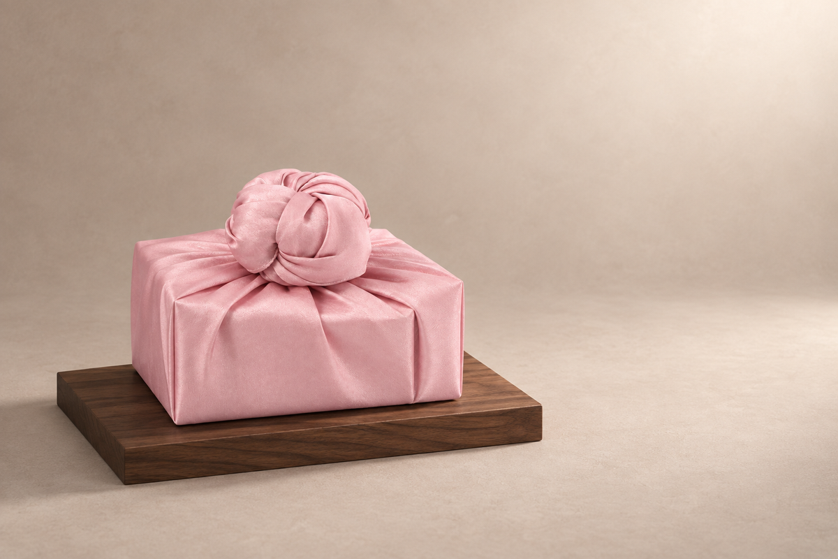 Slub Single Layer Bojagi Baby Pink 45 130Cm — low plinth display