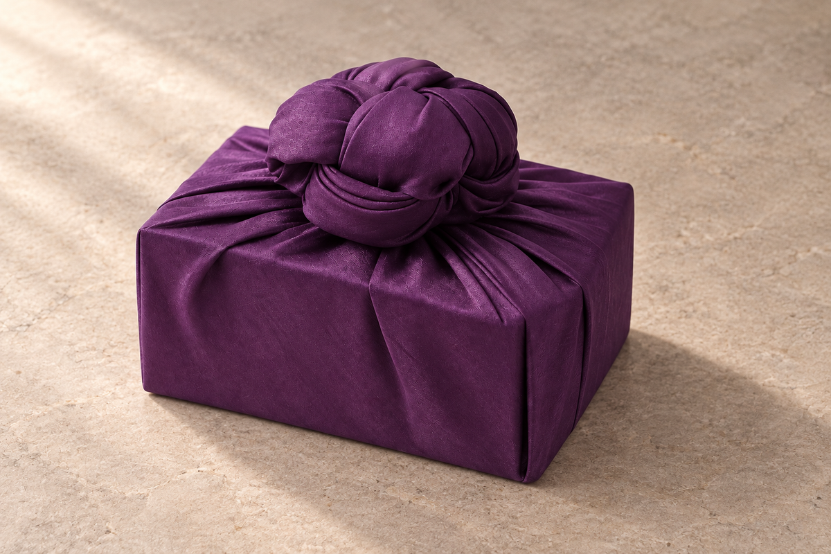 Slub Single Layer Bojagi Deep Purple 45 135Cm — side editorial view