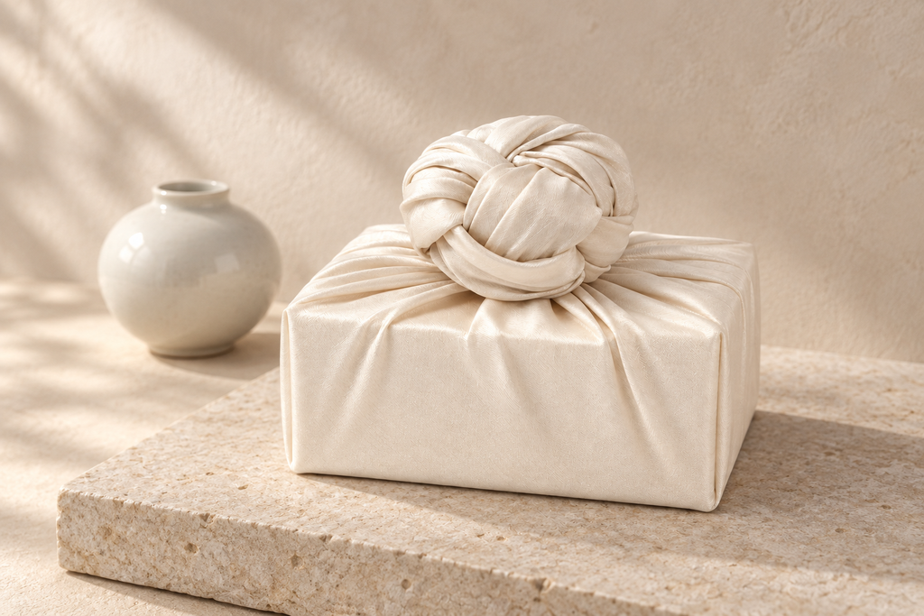 Slub Single Layer Bojagi Ivory 45 130Cm — Korean ceramic display