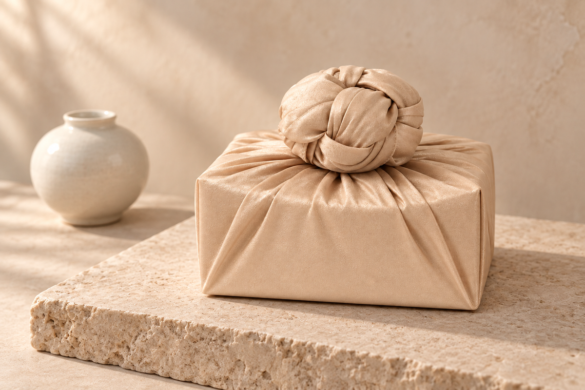 Slub Single Layer Bojagi Milk Beige 45 130Cm — Korean ceramic display
