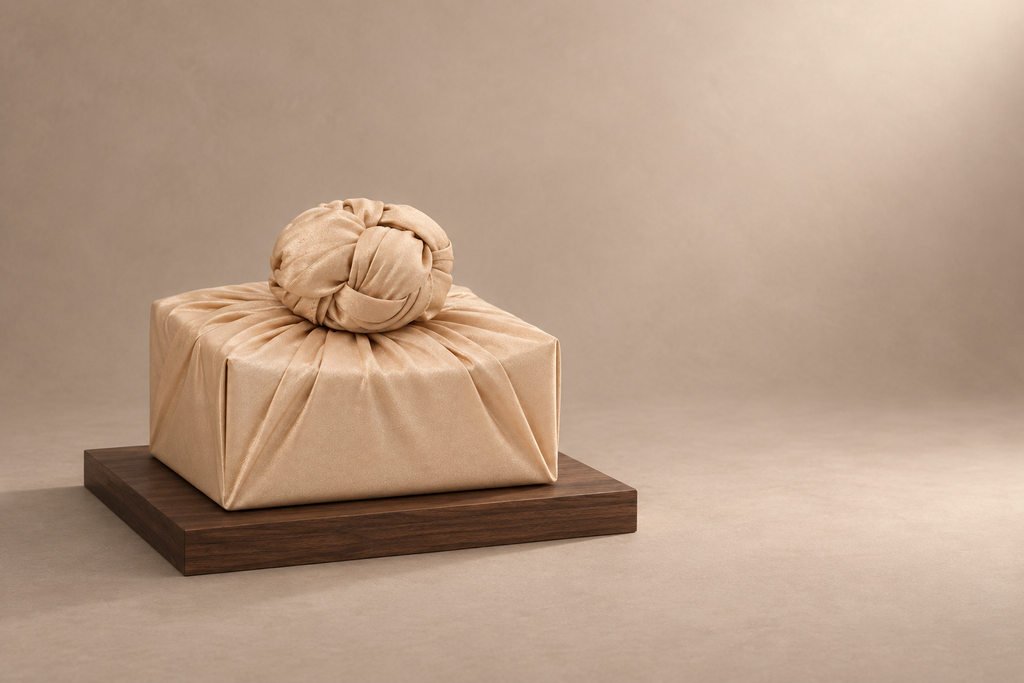 Slub Single Layer Bojagi Milk Beige 45 130Cm — low plinth display