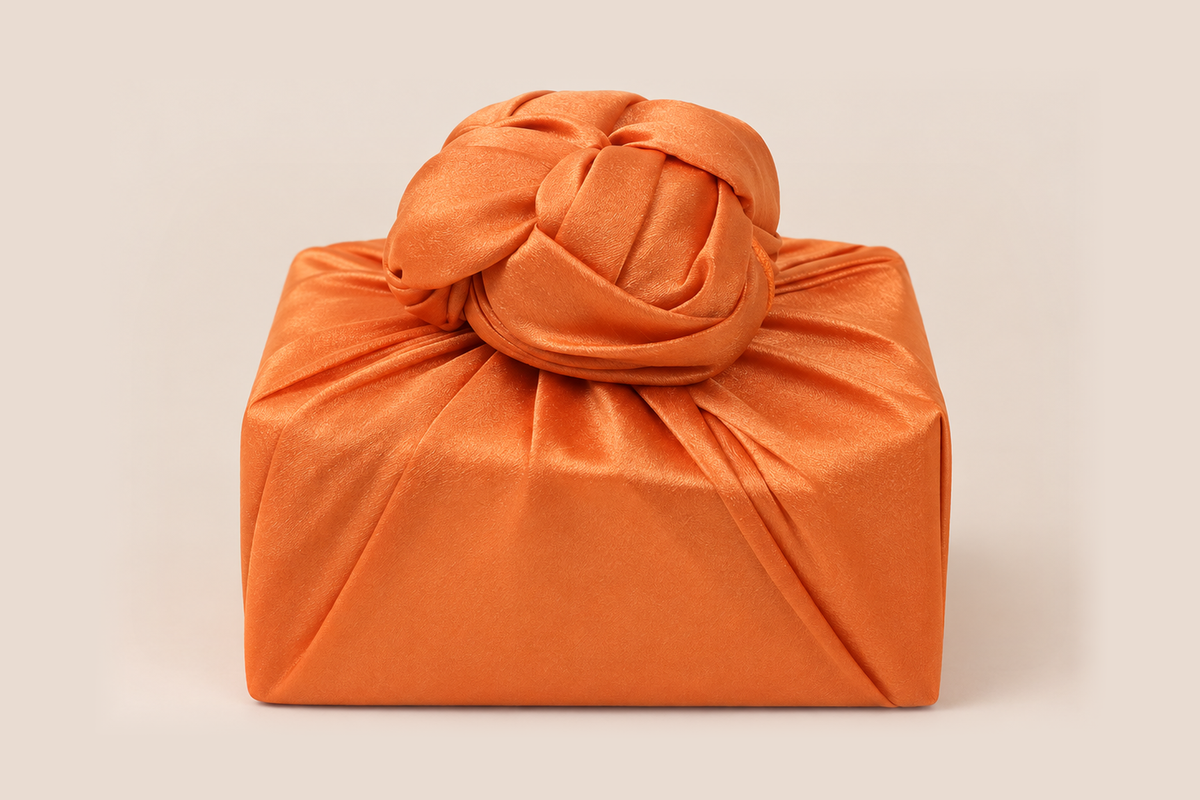 Slub Single Layer Bojagi Orange 45 130Cm — front hero view
