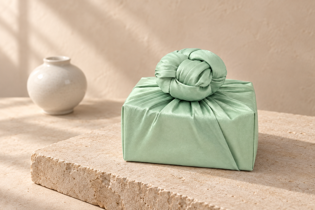 Slub Single Layer Bojagi Pastel Green 45 130Cm — Korean ceramic display
