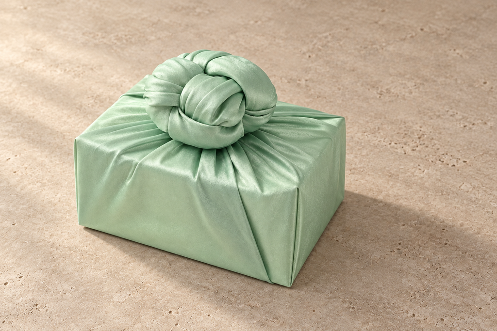 Slub Single Layer Bojagi Pastel Green 45 130Cm — side editorial view